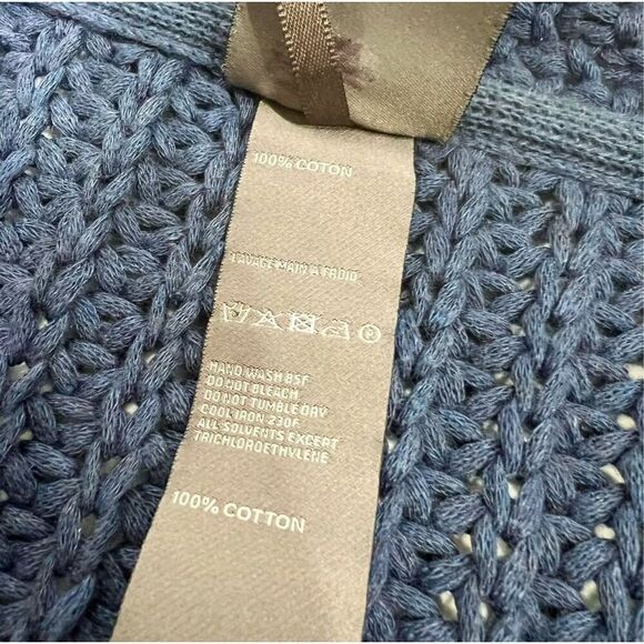 Lilith Cotton Open Front Cardigan Sweater Medium/Large Blue Knit Women’s - Picture 12 of 12